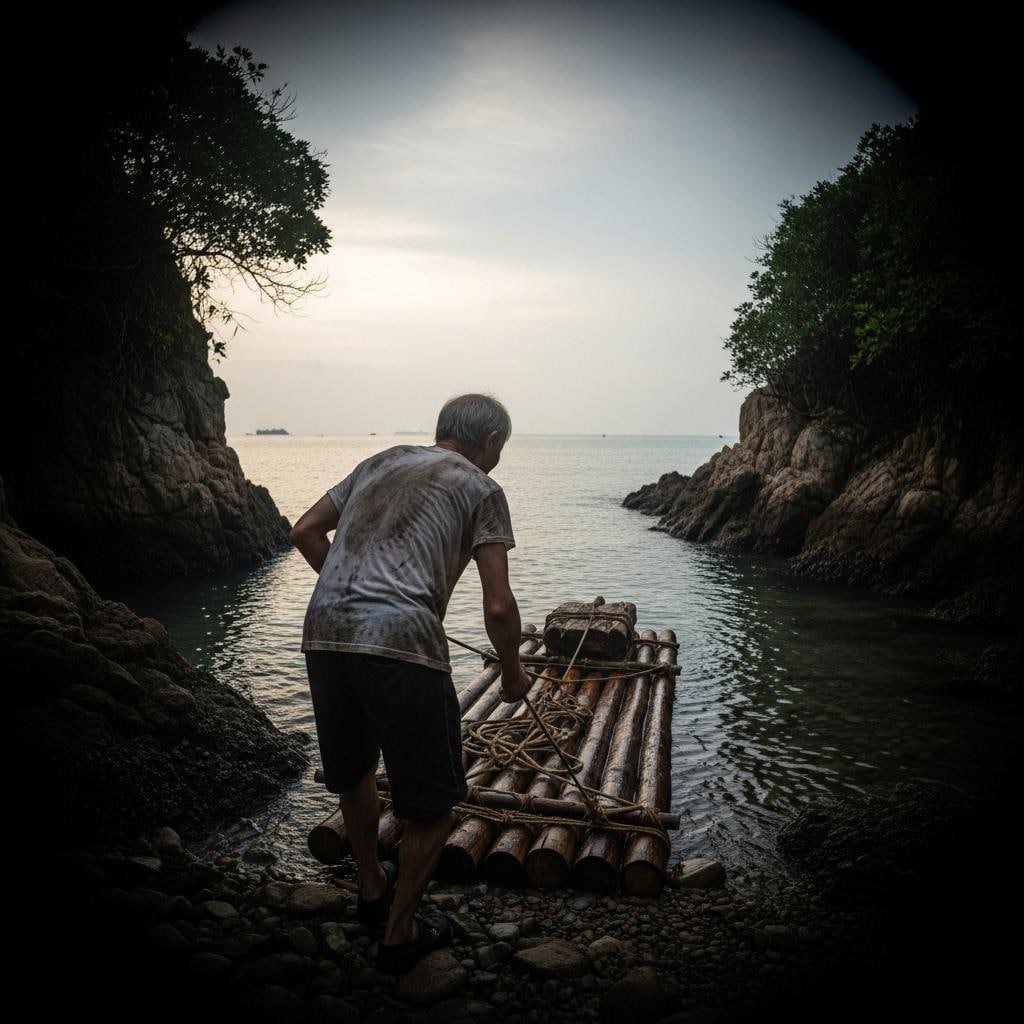 畑仕事の合間にこっそり筏づくり。しかし…【無人島サバイバル】