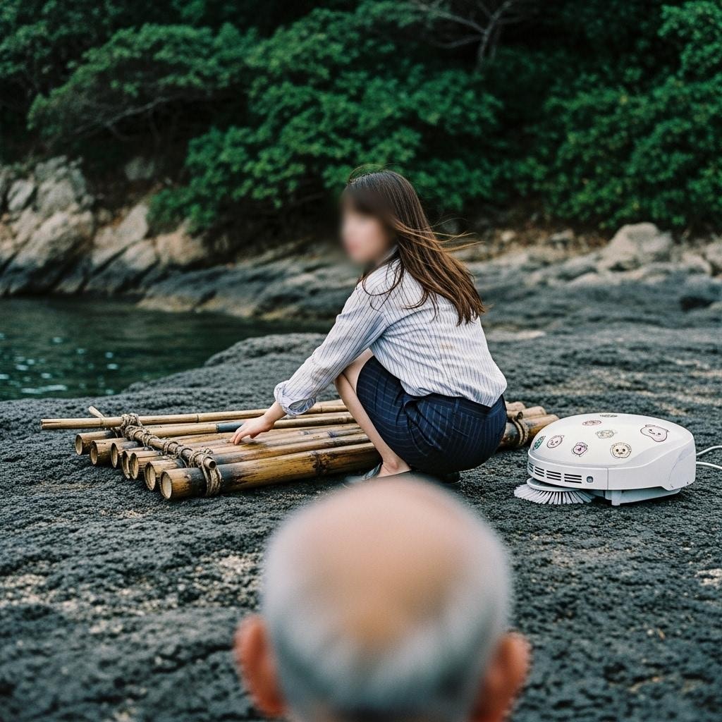 畑仕事の合間にこっそり筏づくり。しかし…【無人島サバイバル】