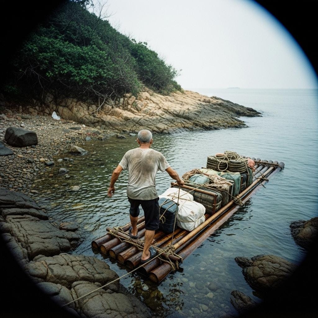 畑仕事の合間にこっそり筏づくり。しかし…【無人島サバイバル】