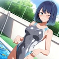 黒川あかね×グレー競泳水着 4枚目