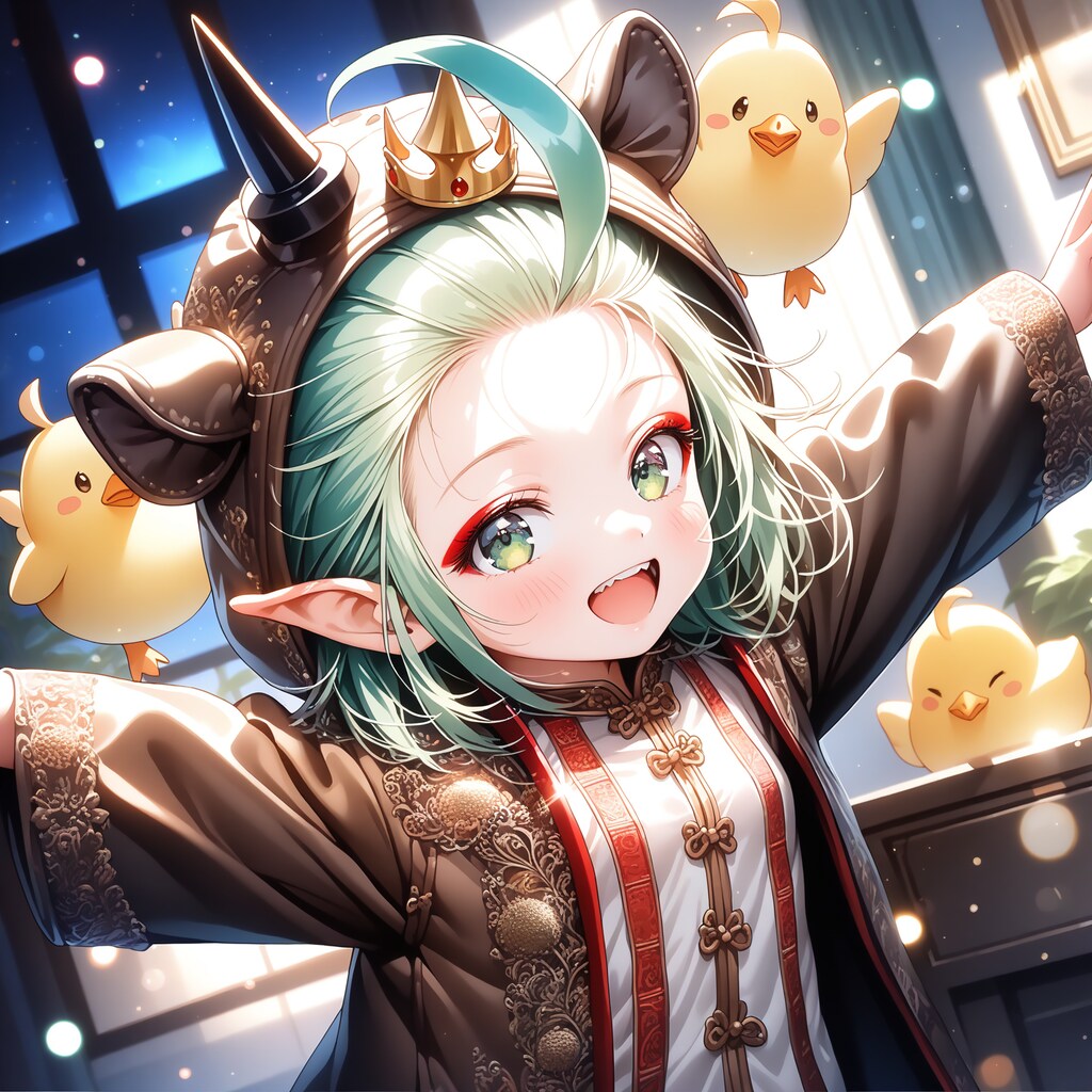 にーちゃん！このこ、かってもいい？