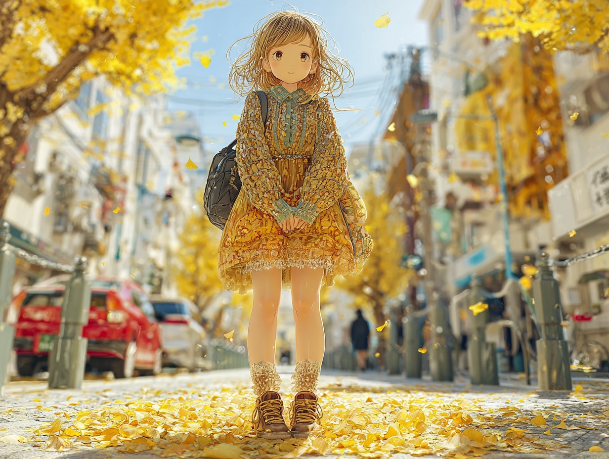 イチョウと少女 | の人気AIイラスト・グラビア