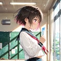 横顔の可愛い女の子 3枚目