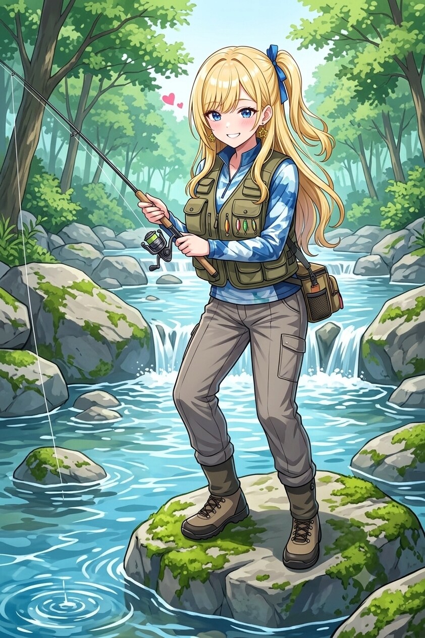 ナミちゃんの清流釣り