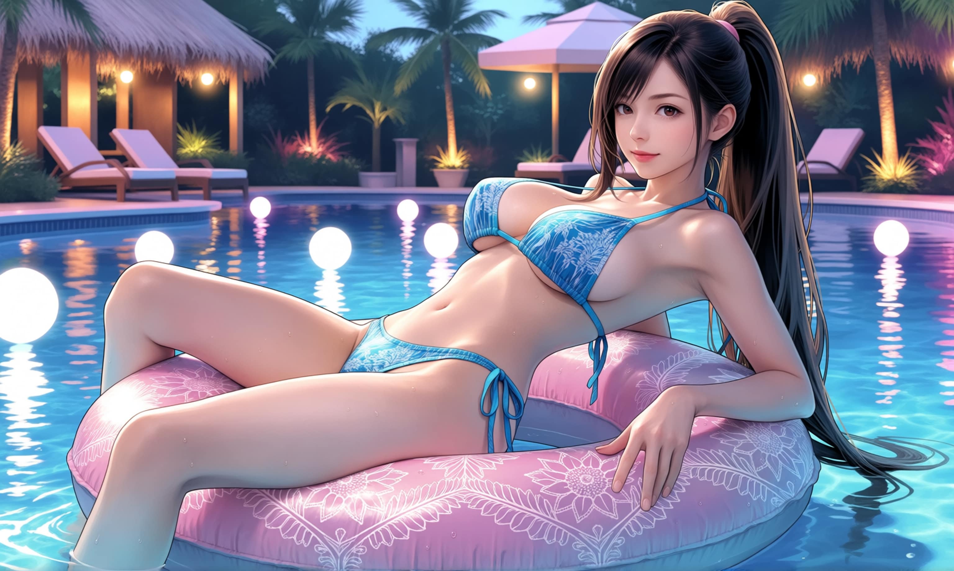 リゾートを満喫のティファさん（FF7R）