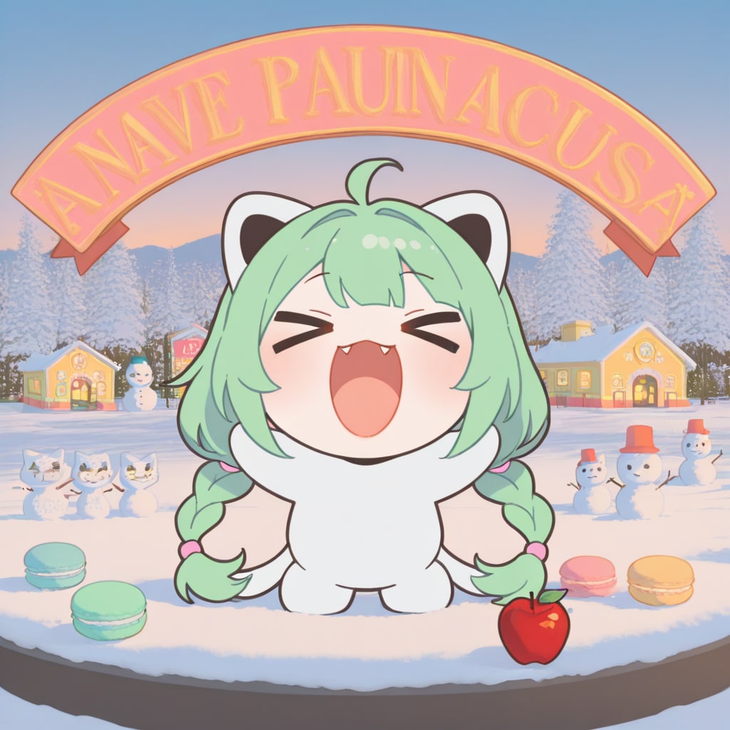 緑髪ちゃんと雪だるま | の人気AIイラスト・グラビア