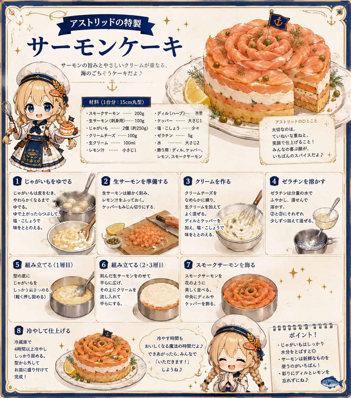 アストリッド特製サーモンケーキの作り方
