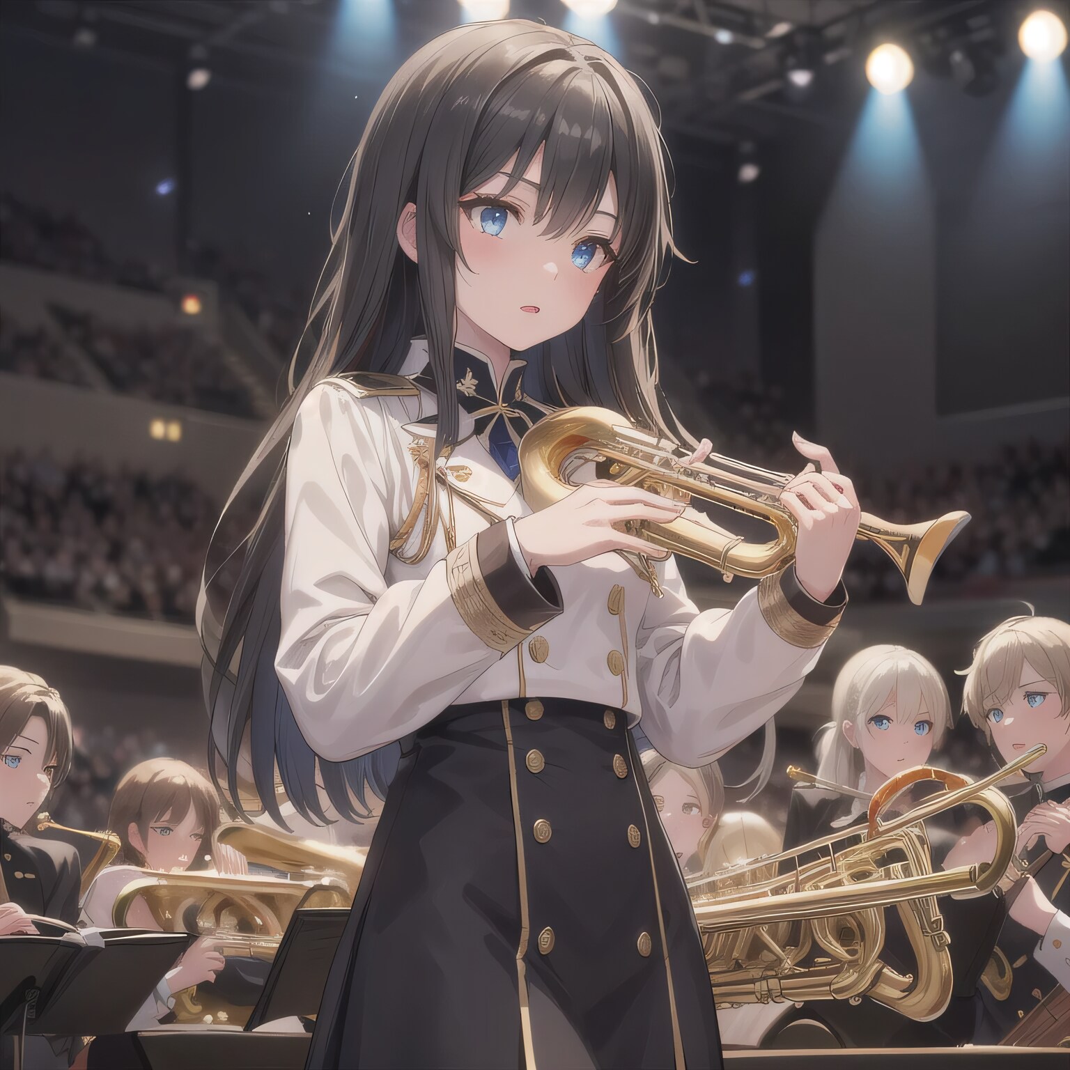 黒髪ロングでブラスバンドの少女２９ | の人気AIイラスト・グラビア