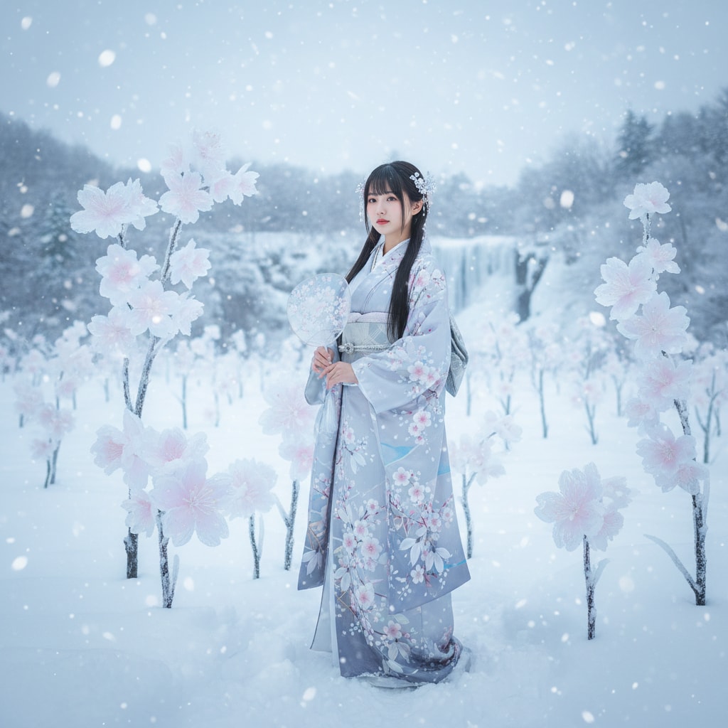 乙女と雪の花