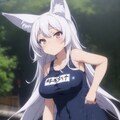 スク水白髪狐耳 2枚目