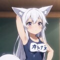 スク水白髪狐耳 4枚目