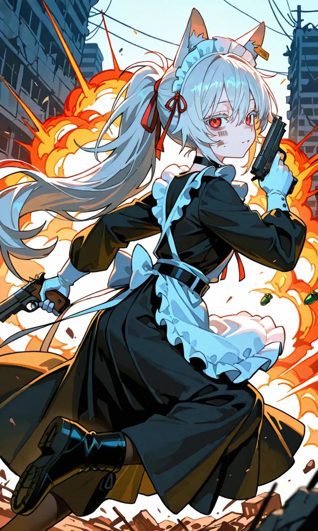 市街戦をするメイドさん