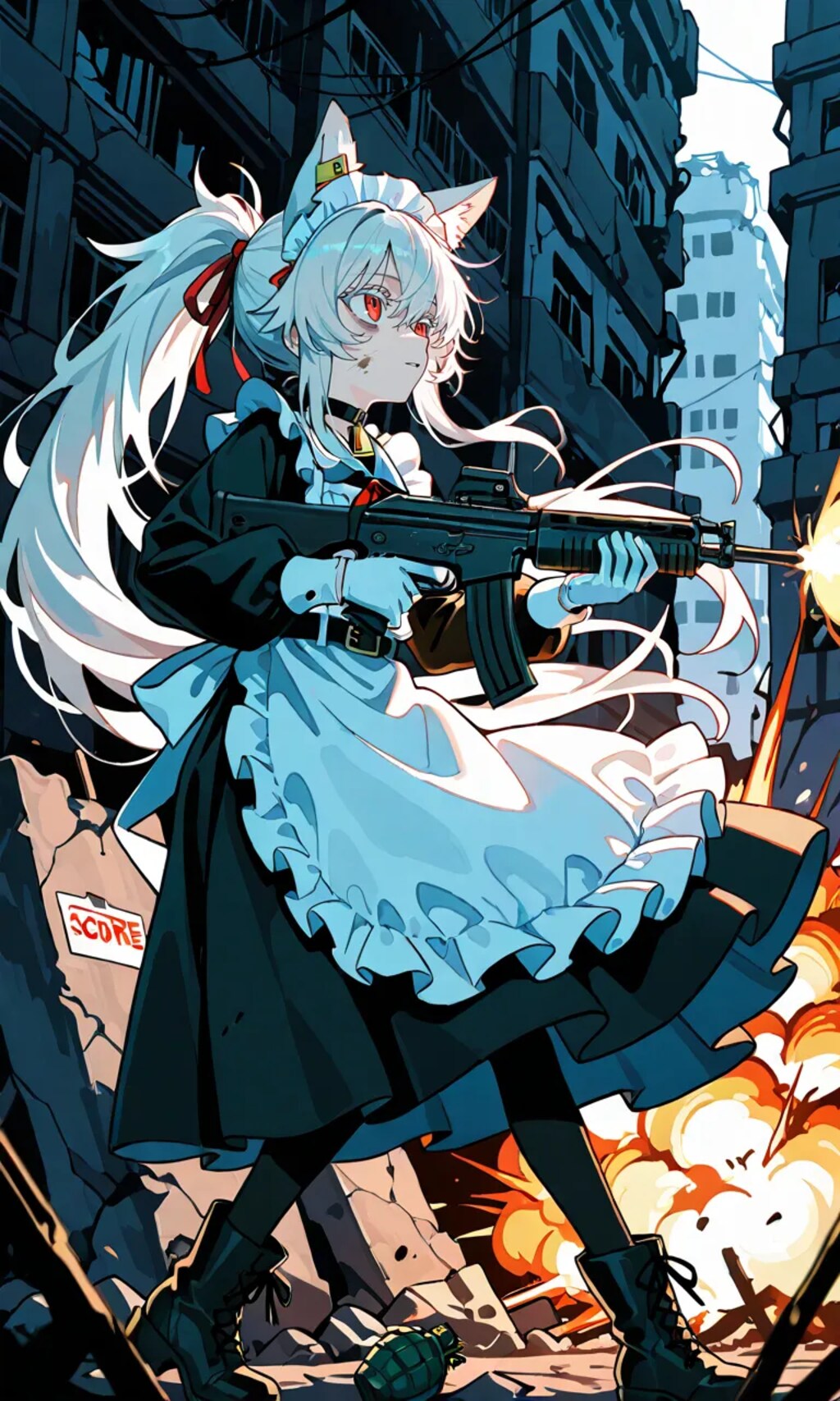 市街戦をするメイドさん