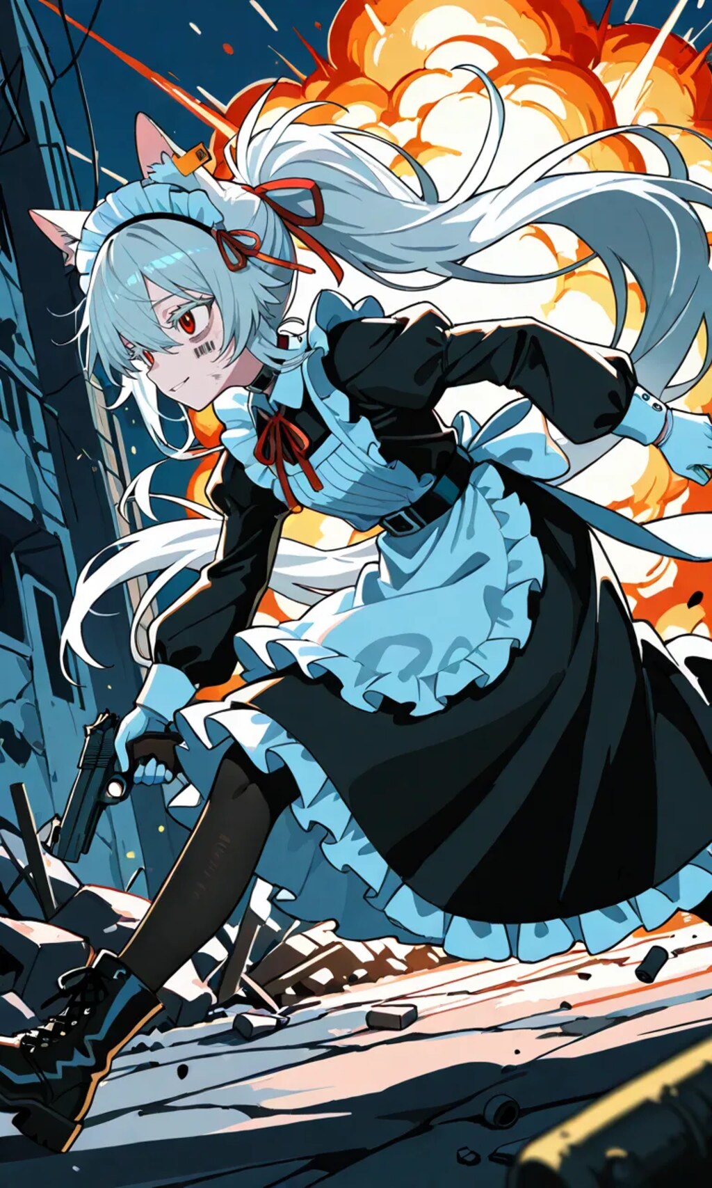 市街戦をするメイドさん