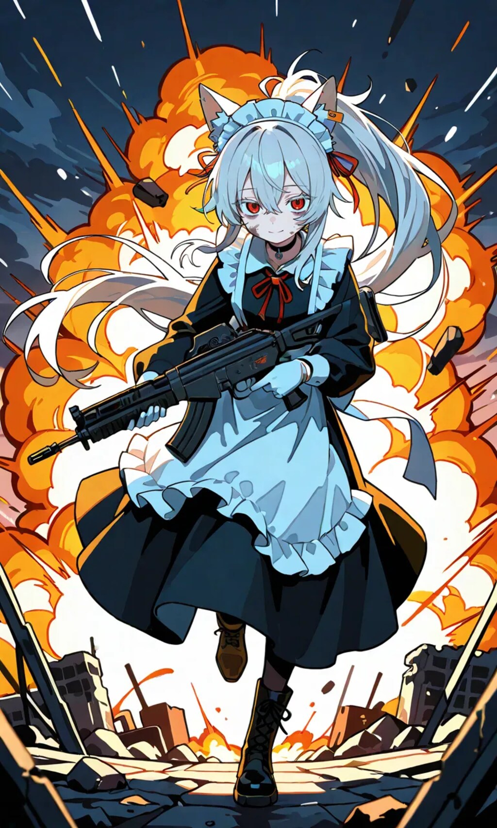 市街戦をするメイドさん