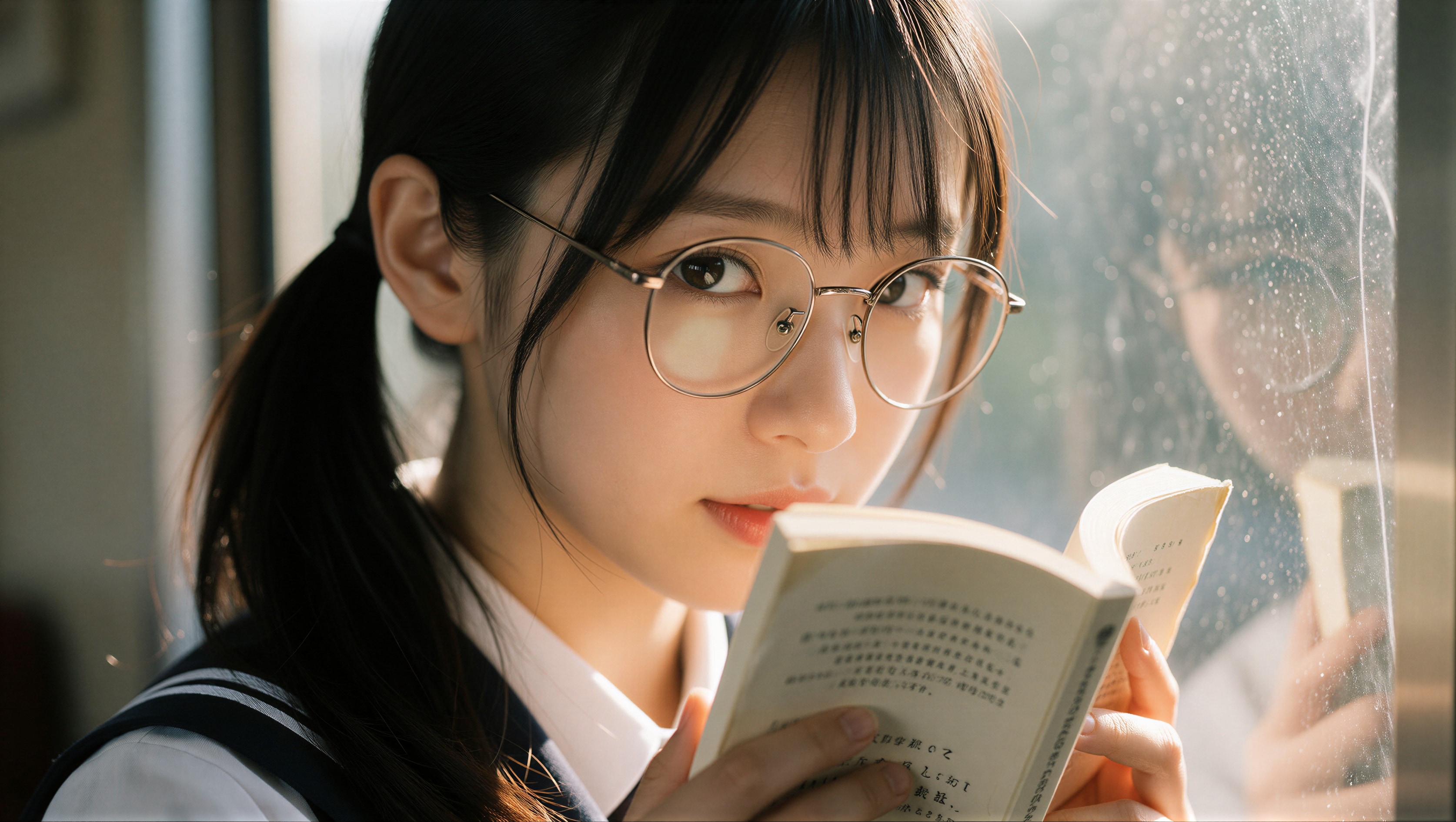 黒髪の眼鏡の女の子