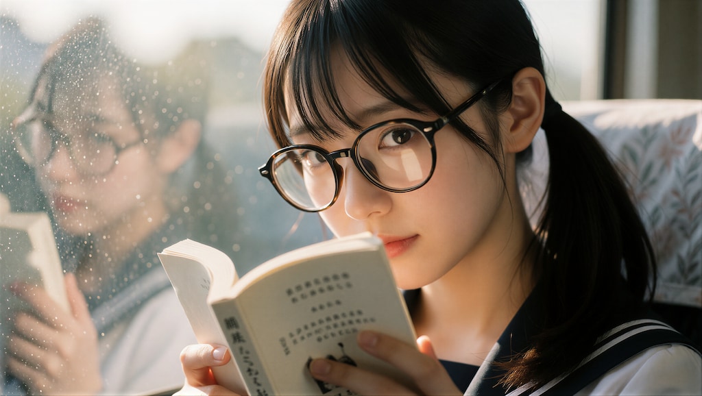 黒髪の眼鏡の女の子