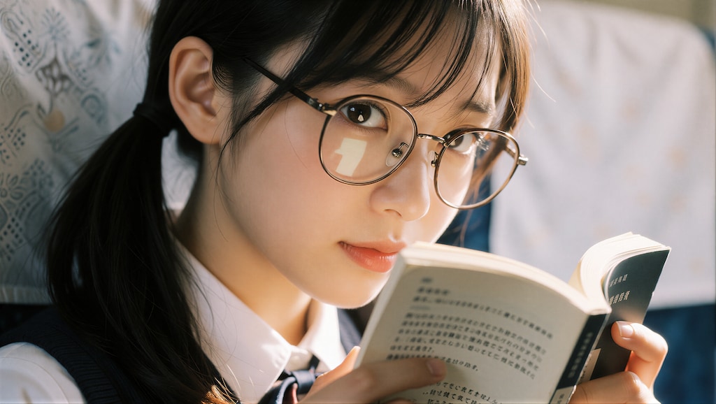 黒髪の眼鏡の女の子