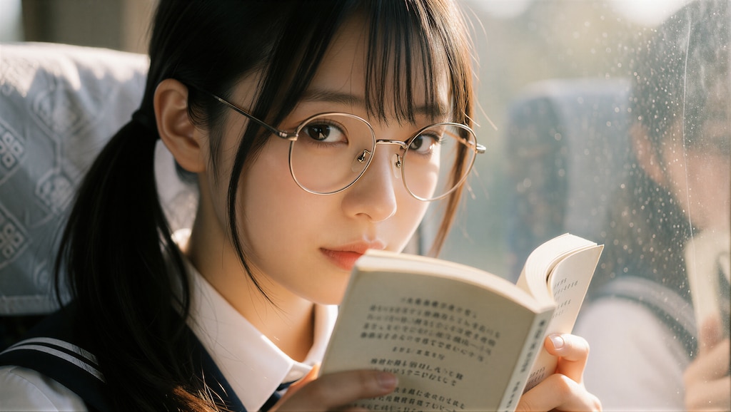 黒髪の眼鏡の女の子