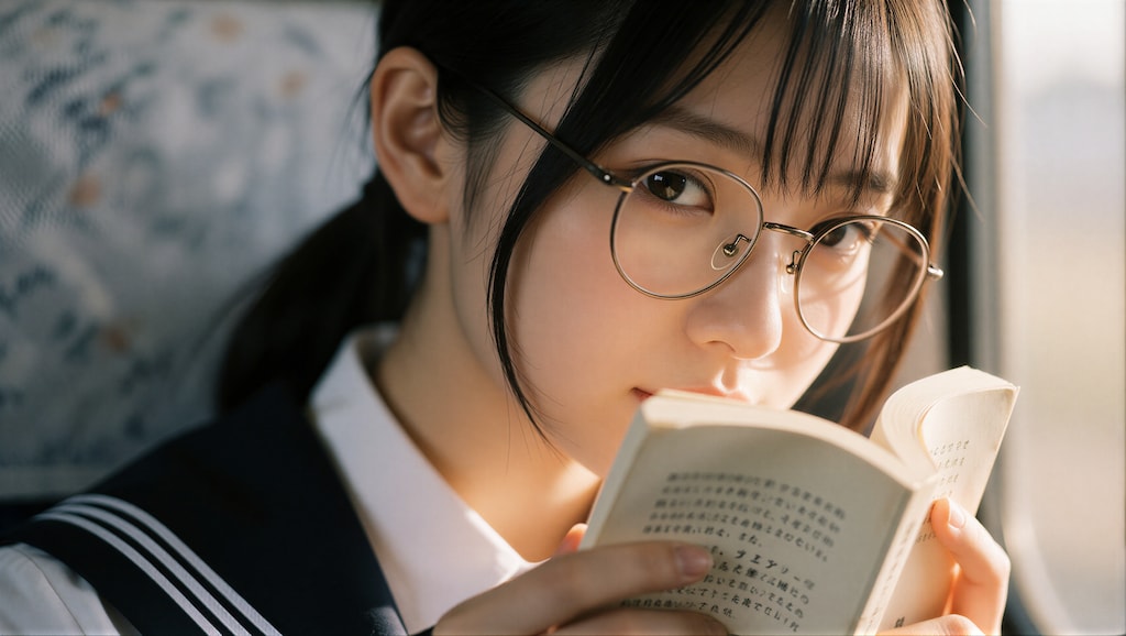 黒髪の眼鏡の女の子