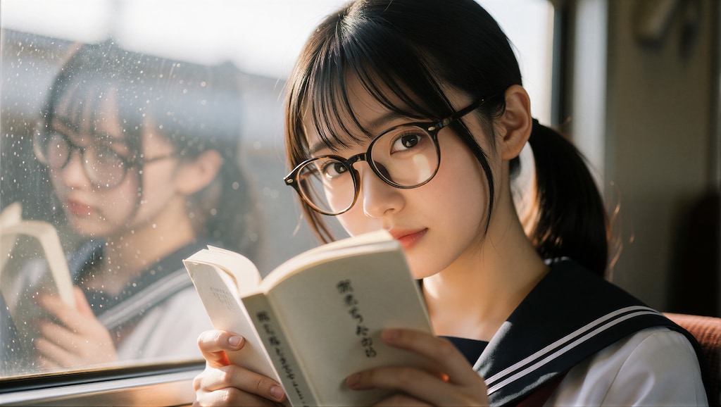 黒髪の眼鏡の女の子
