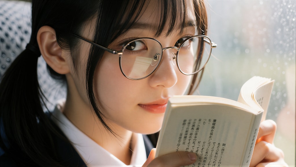 黒髪の眼鏡の女の子