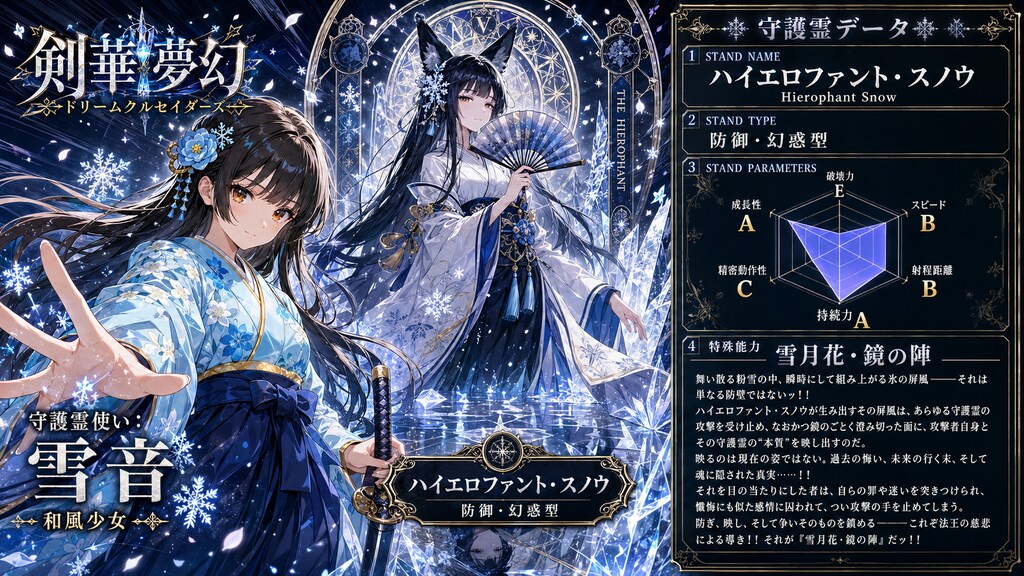 守護霊『ハイエロファント・スノウ』　-剣華夢幻 ドリームクルセイダーズ-