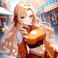 オレンジの和風ドレスのお嬢様 7枚目