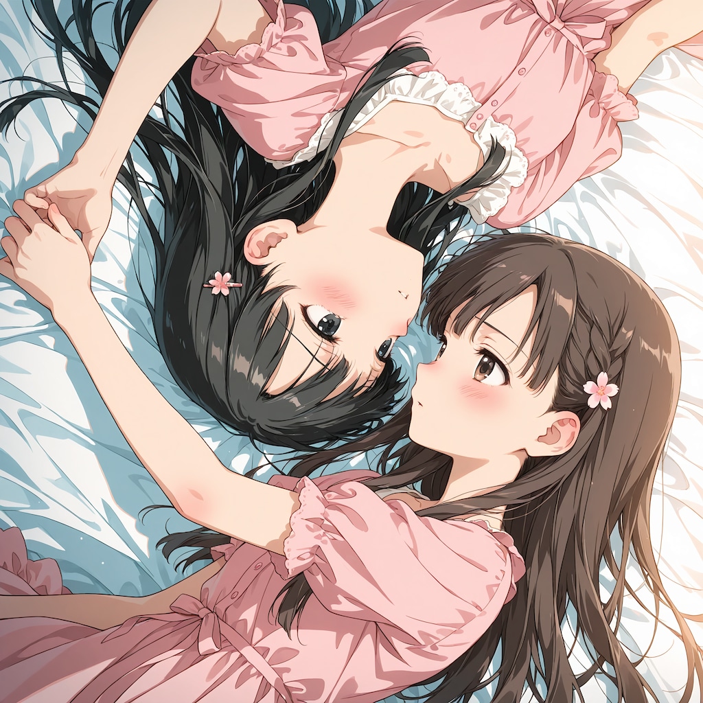 ゆかさえで百合太極図の練習