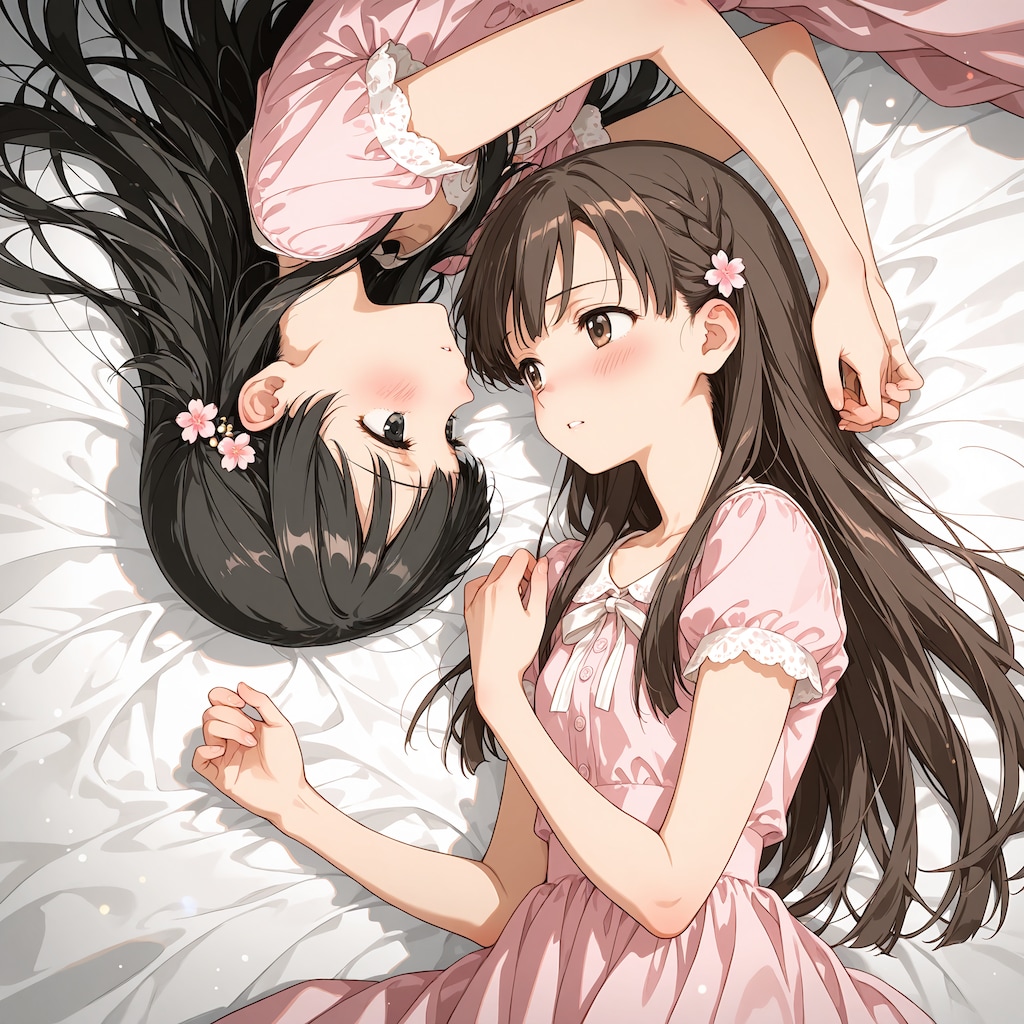 ゆかさえで百合太極図の練習