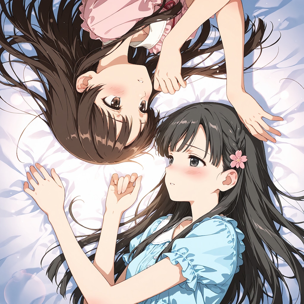 ゆかさえで百合太極図の練習