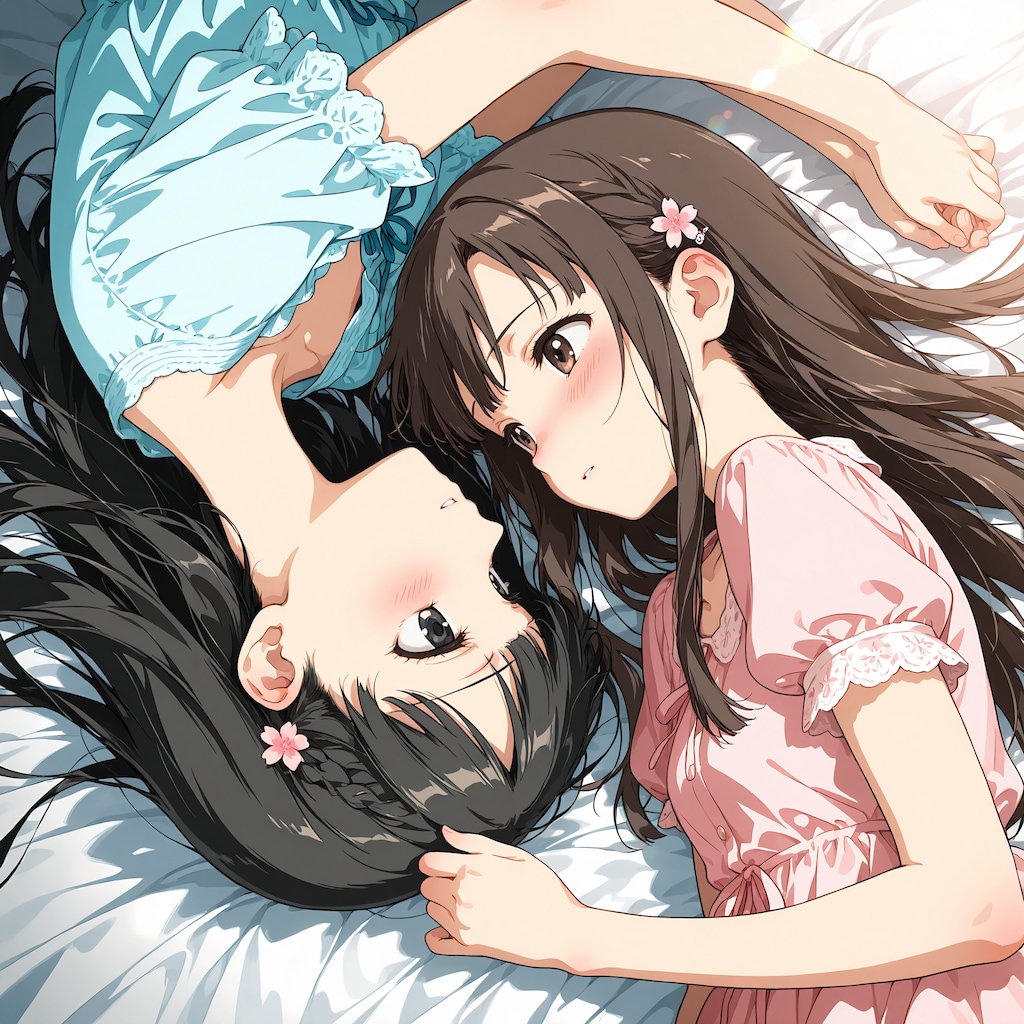 ゆかさえで百合太極図の練習