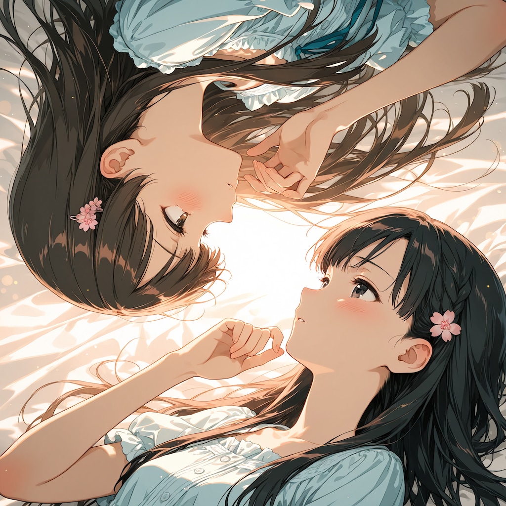 ゆかさえで百合太極図の練習