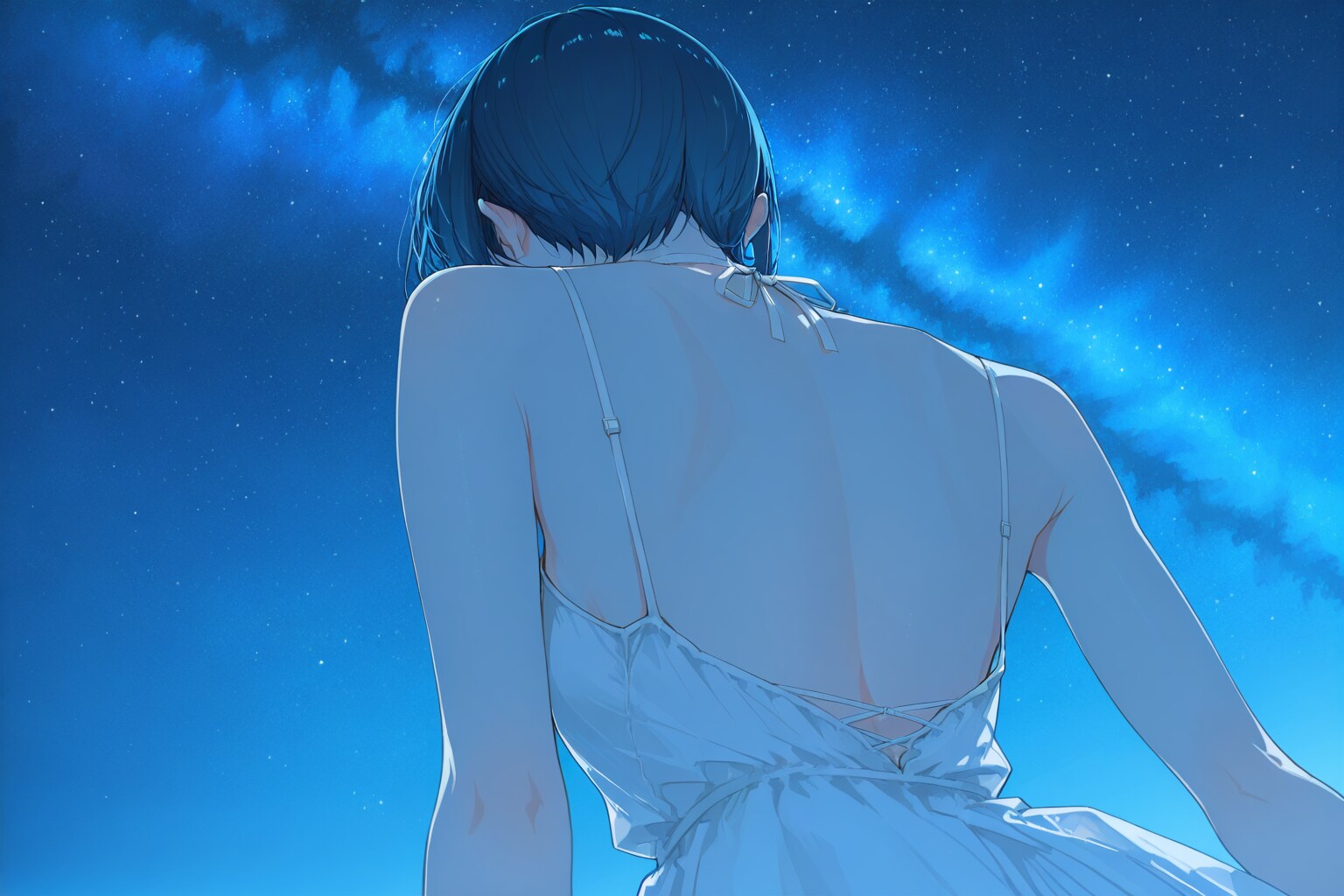 白いワンピースで涼む | の人気AIイラスト・グラビア