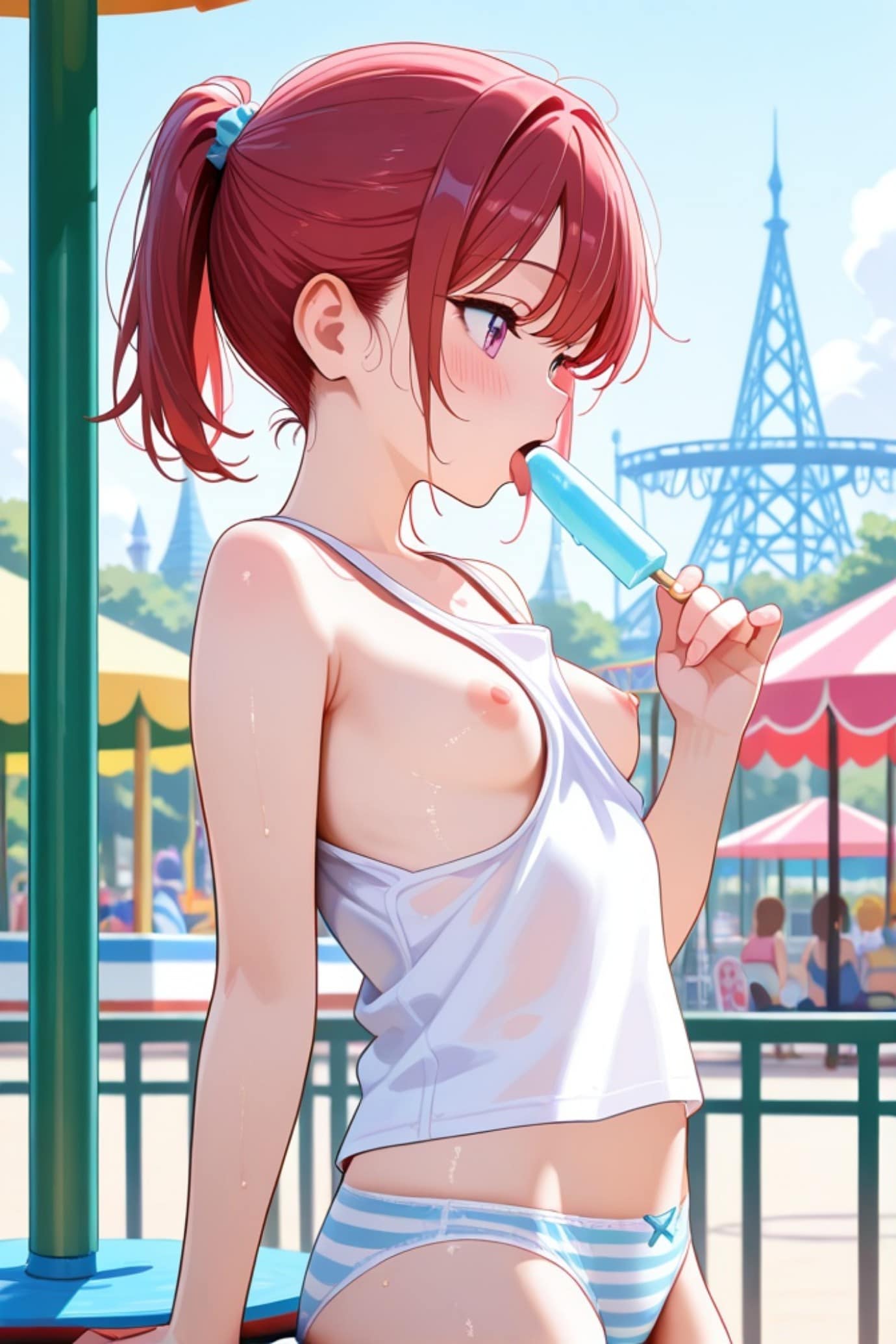 アイスを食う赤髪ちゃん