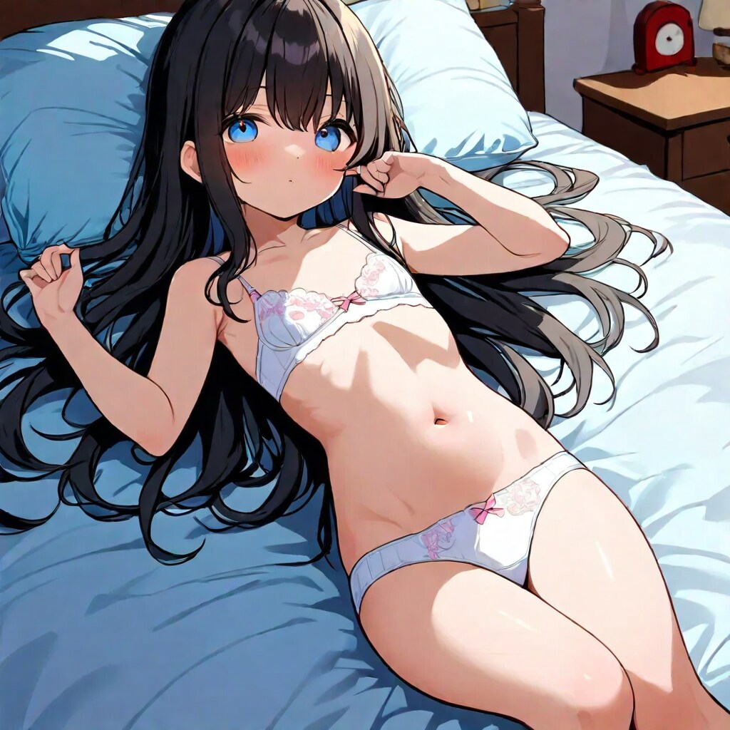 下着姿の小さな女の子