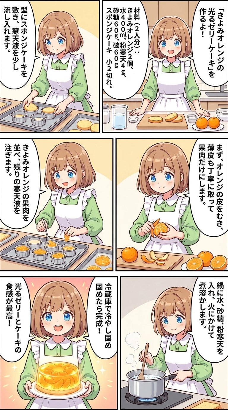 きよみオレンジの光るゼリーケーキ | の人気AIイラスト・グラビア