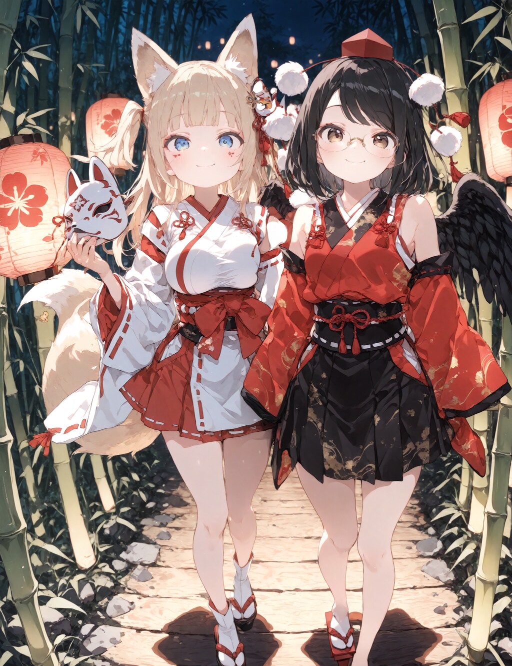 九尾ちゃんと天狗ちゃん