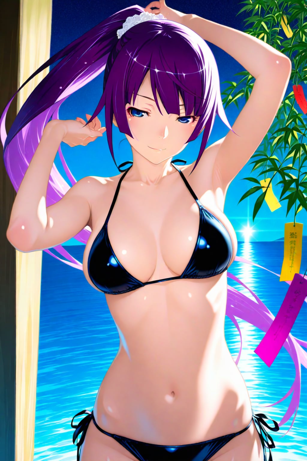 戦場ヶ原ひたぎビキニで七夕の夜の誕生日👙🎋🌊🌌🎂