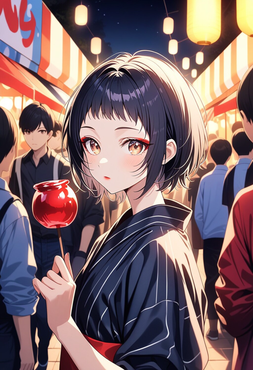 りんご飴を持つ紅魔姉妹