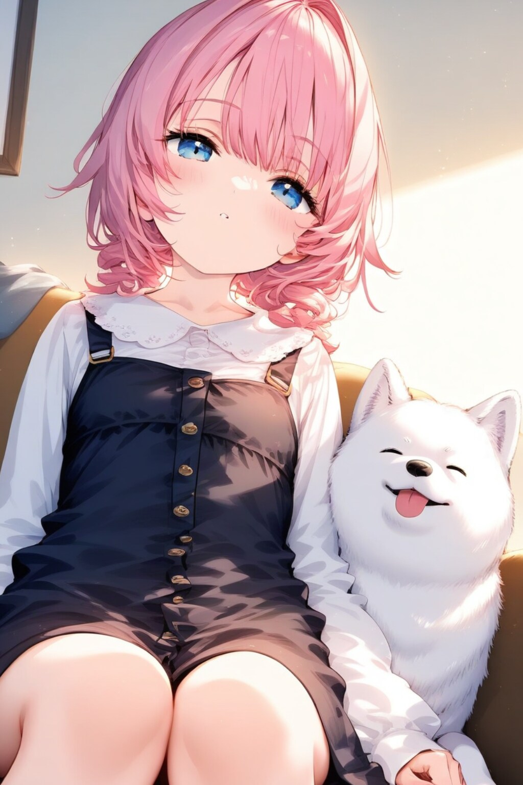 【モフモフの館】おねむの幼女を見守るイッヌさん