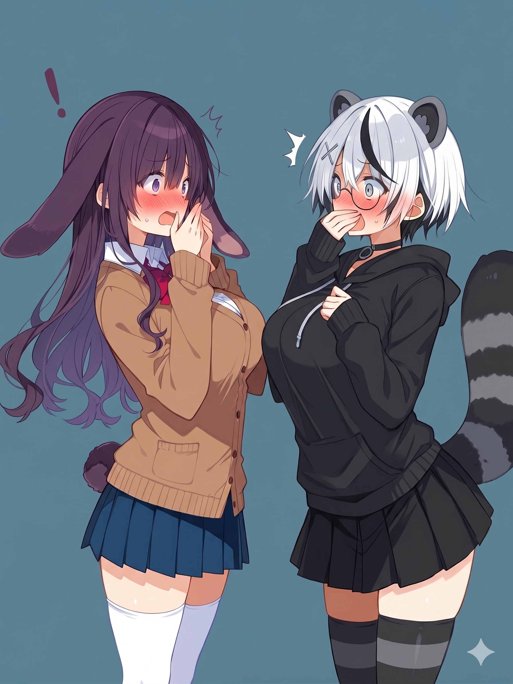 【借】新キャラ内気巨乳ケモミミーズ | の人気AIイラスト・グラビア