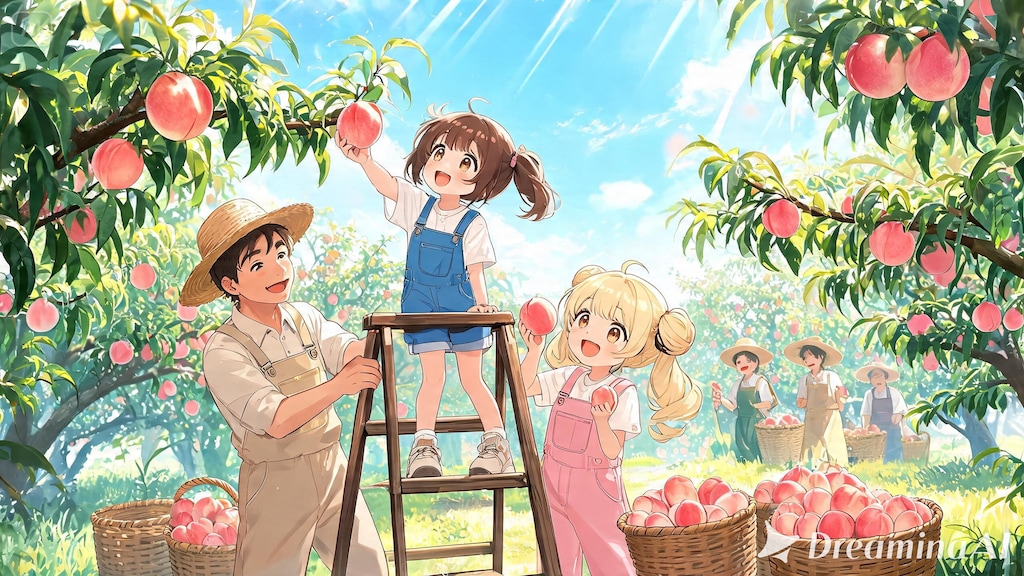 桃の収穫をお手伝い１