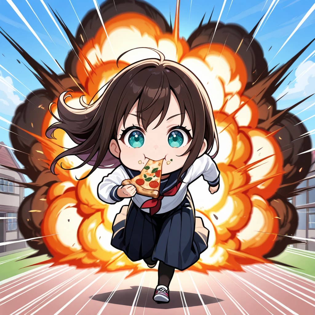 おピッツァ爆走するお嬢さん