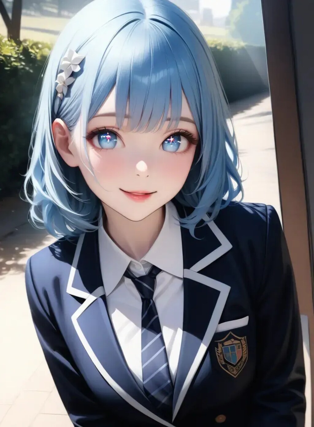 青髪ブレザー