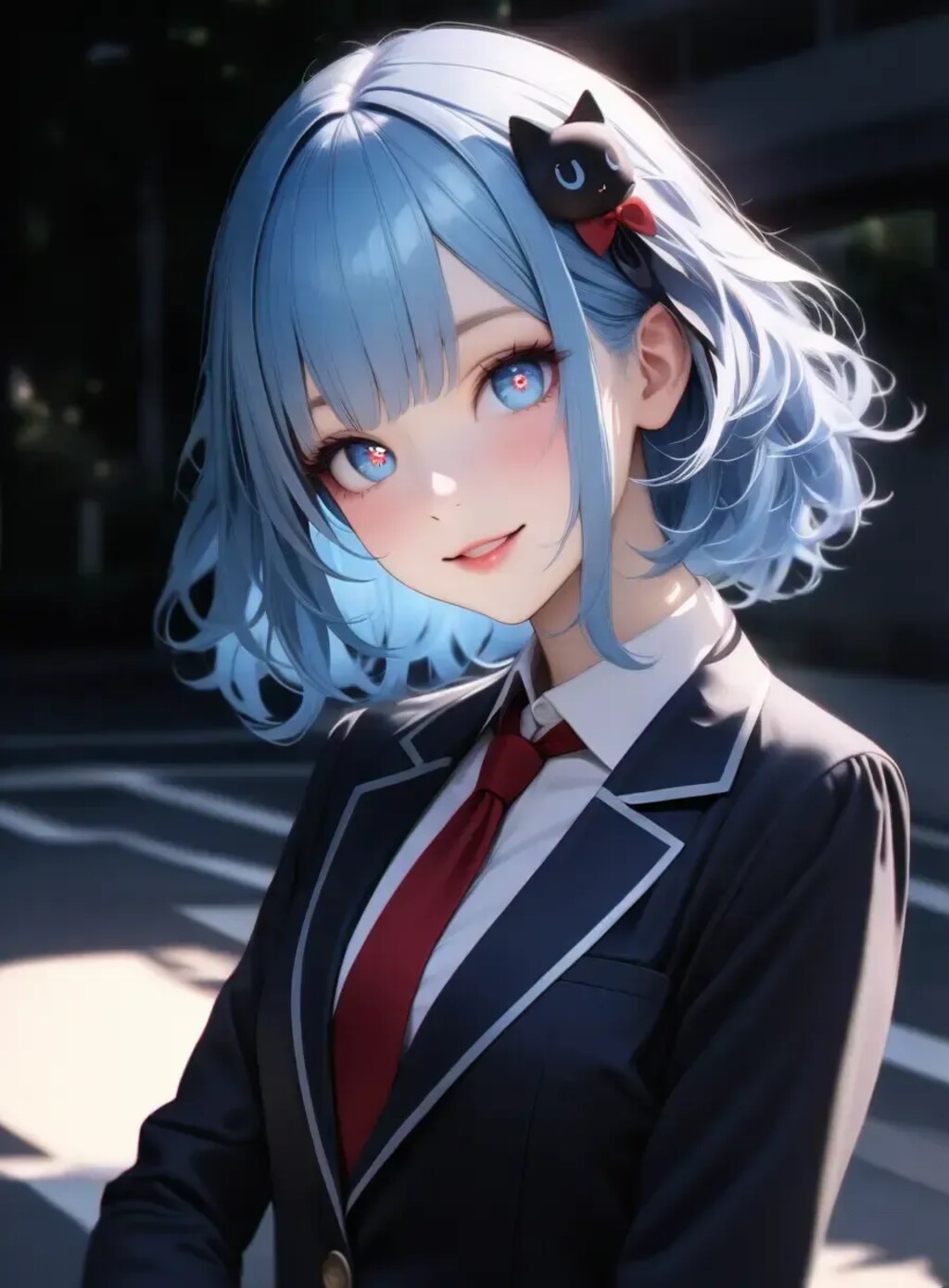 青髪ブレザー