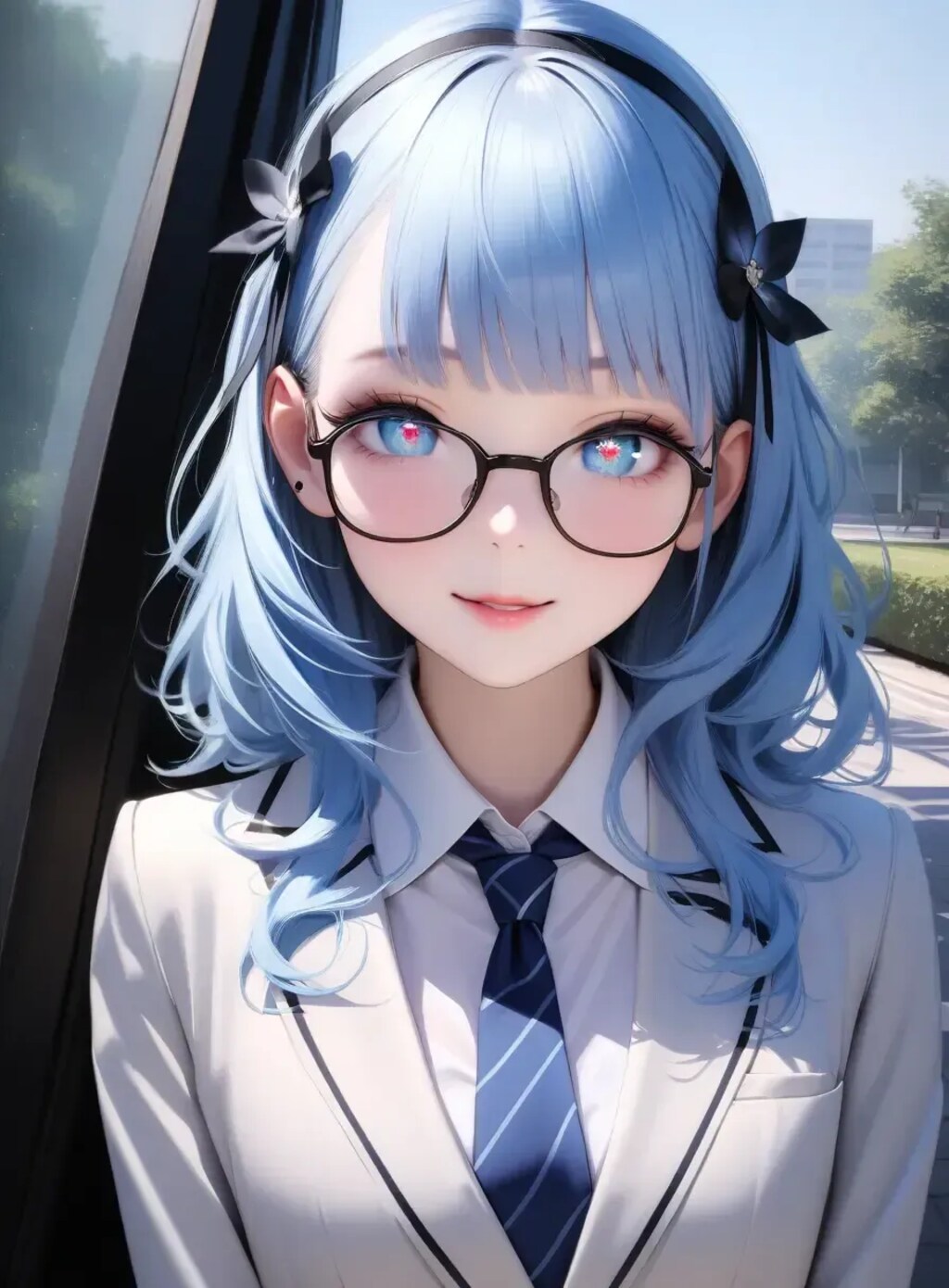 青髪ブレザー