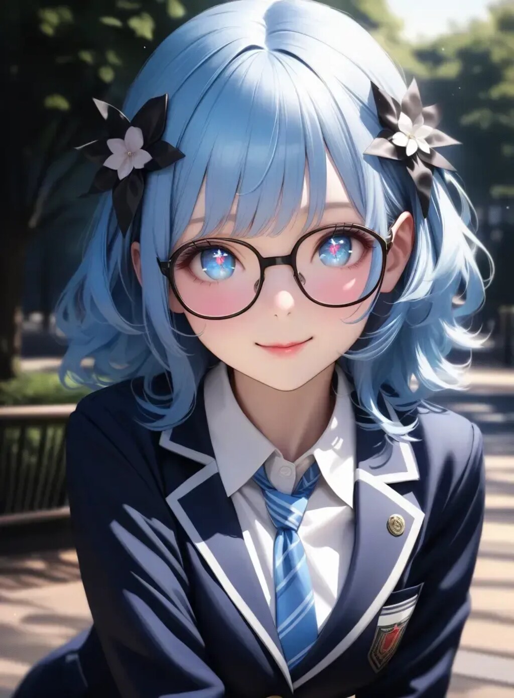 青髪ブレザー
