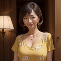 花柄ドレスの熟女 2枚目