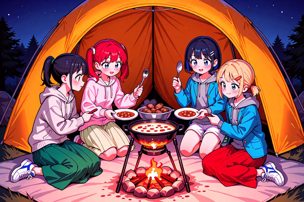 キャンプで料理、美味しそう！
